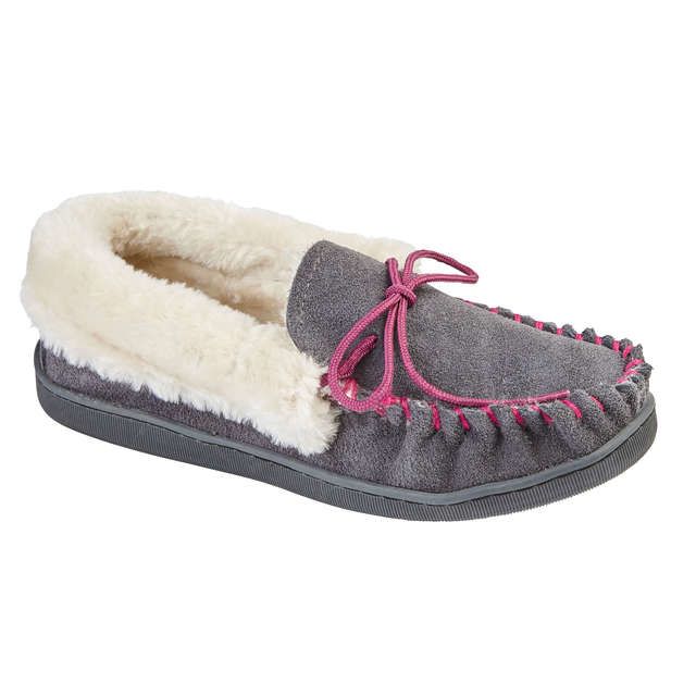 Jo and Joe Orkney Grey Suede Womens slippers 8774-04